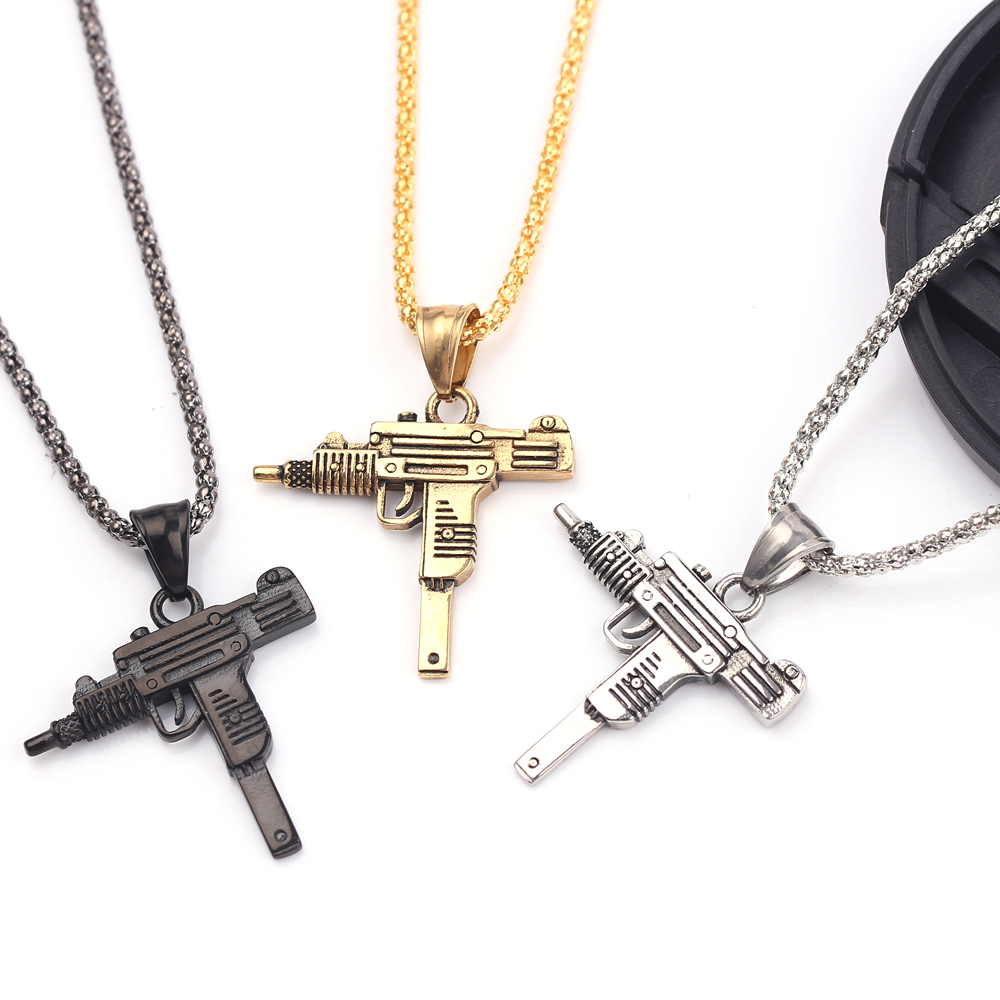 Street Fashion Necklace - 펑크 우지 권총 기관총 목걸이 펜던트