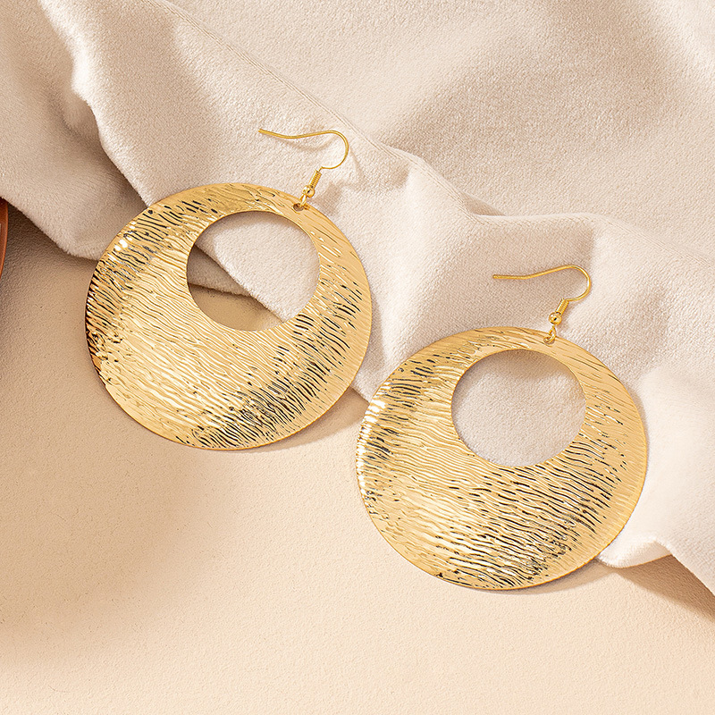Street Fashion Earrings - 과장된 대형 원형 귀걸이 여성 스트릿