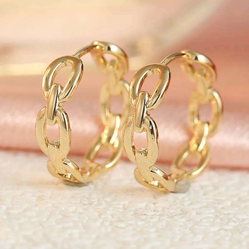 Street Fashion Earrings - 여성을 위한 패셔너블한 체인 링 귀걸이,