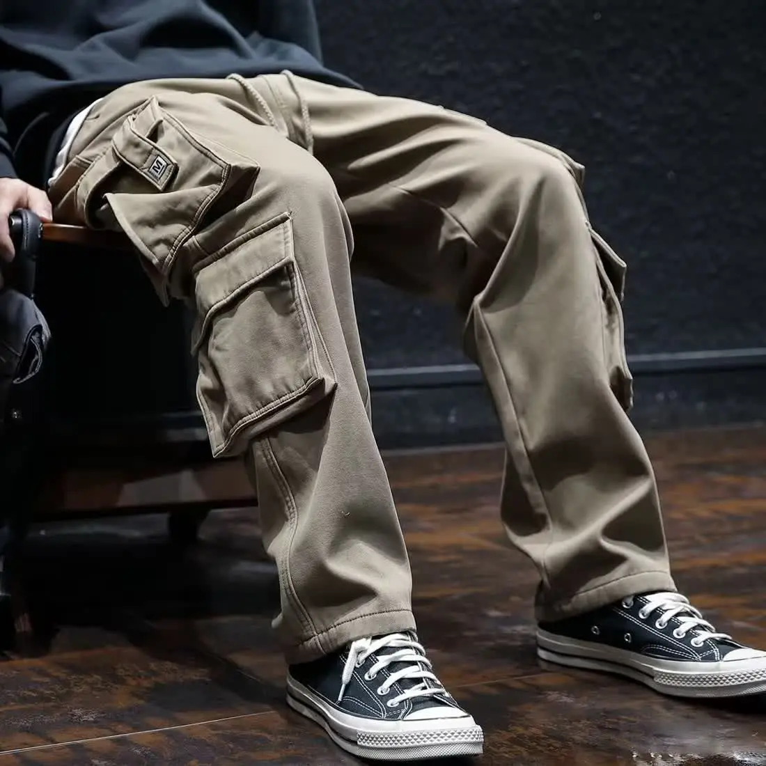 Cargo Pant Wide - 남성용 와이드 멀티 포켓 바지, 빅