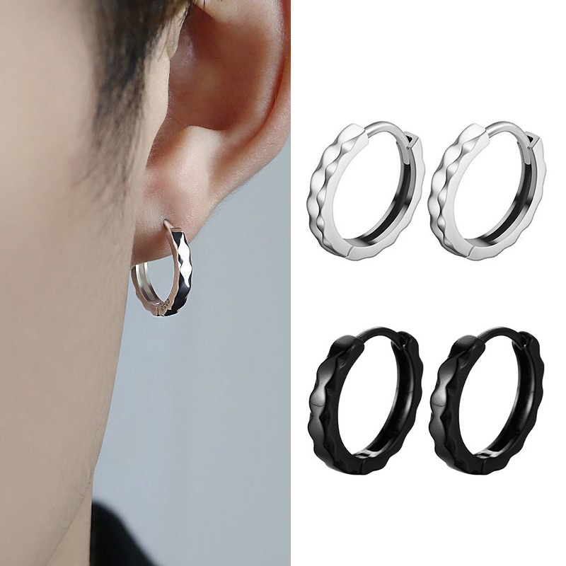 Street Fashion Earrings - 남자/여자를위한 1 쌍 펑크 작은 후프