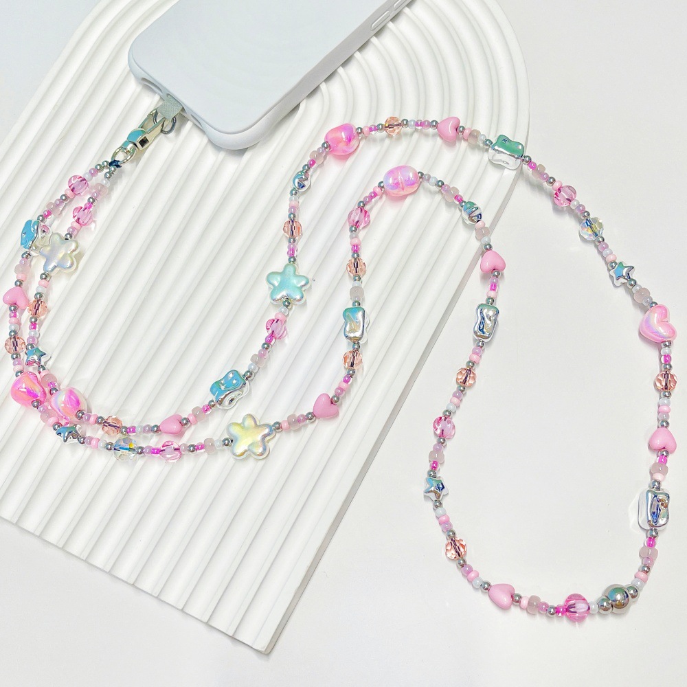 Street Fashion Necklace - HERLOOK 파스텔 Y2K 하트 스타 비즈