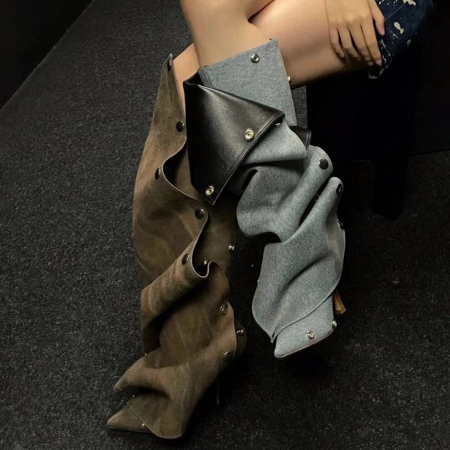 Street Fashion Denim - 여성용 데님 소재의 넉넉한 핏, 뾰족한