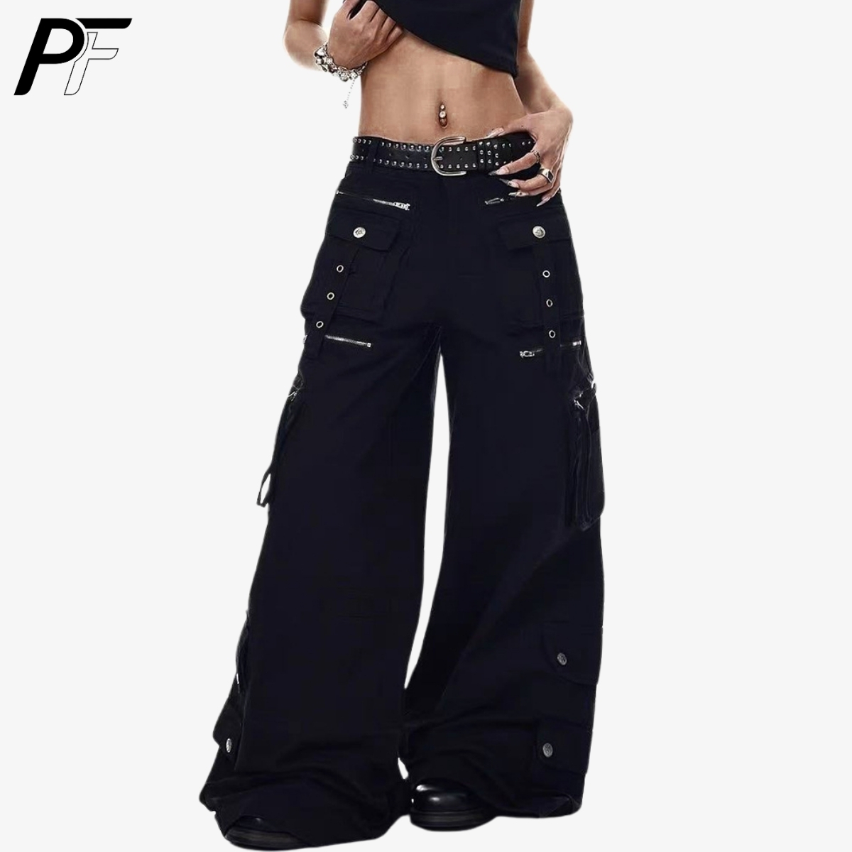 Cargo Pant Wide - 그런지 테크웨어 와이드 레그 카고 팬츠