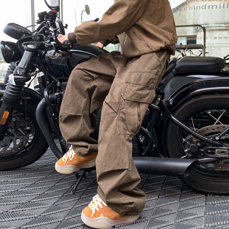 Cargo Pant Wide - 남성용 빈티지 워싱 와이드 레그 카고