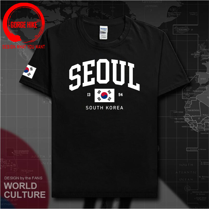 Street Fashion Seoul - 서울 한국 국기 유니섹스 티셔츠 빈티지