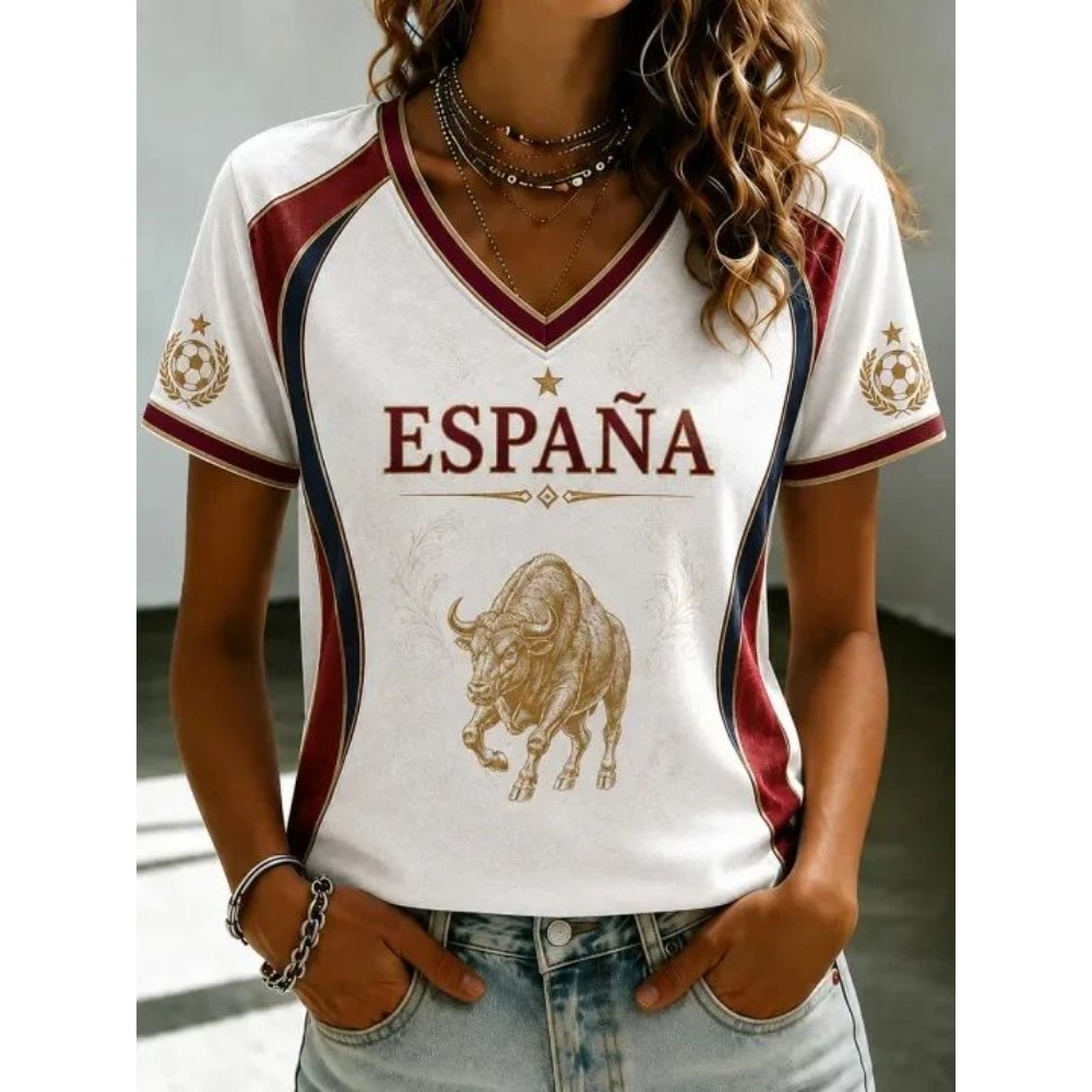 Street Fashion In Spain - 2026 여름 스페인 축구 팬 티셔츠
