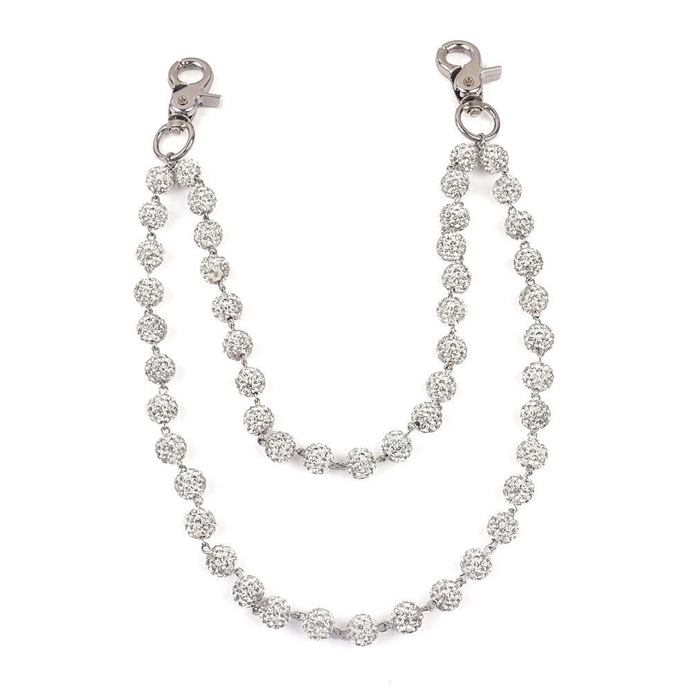 Street Fashion Necklace - 하라주쿠 스트리트 힙합 바지 라인스톤 키체인