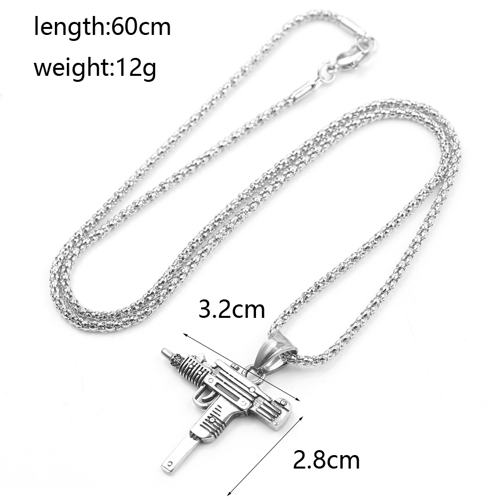 펑크 우지 권총 기관총 목걸이 펜던트 - 남성용 패션  - Street Fashion Necklace 리뷰 및 가격