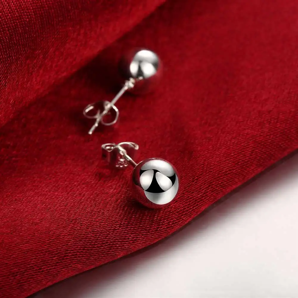 여성을위한 925 스털링 실버 클래식 8mm 10MM  - Street Fashion Earrings 리뷰 및 가격