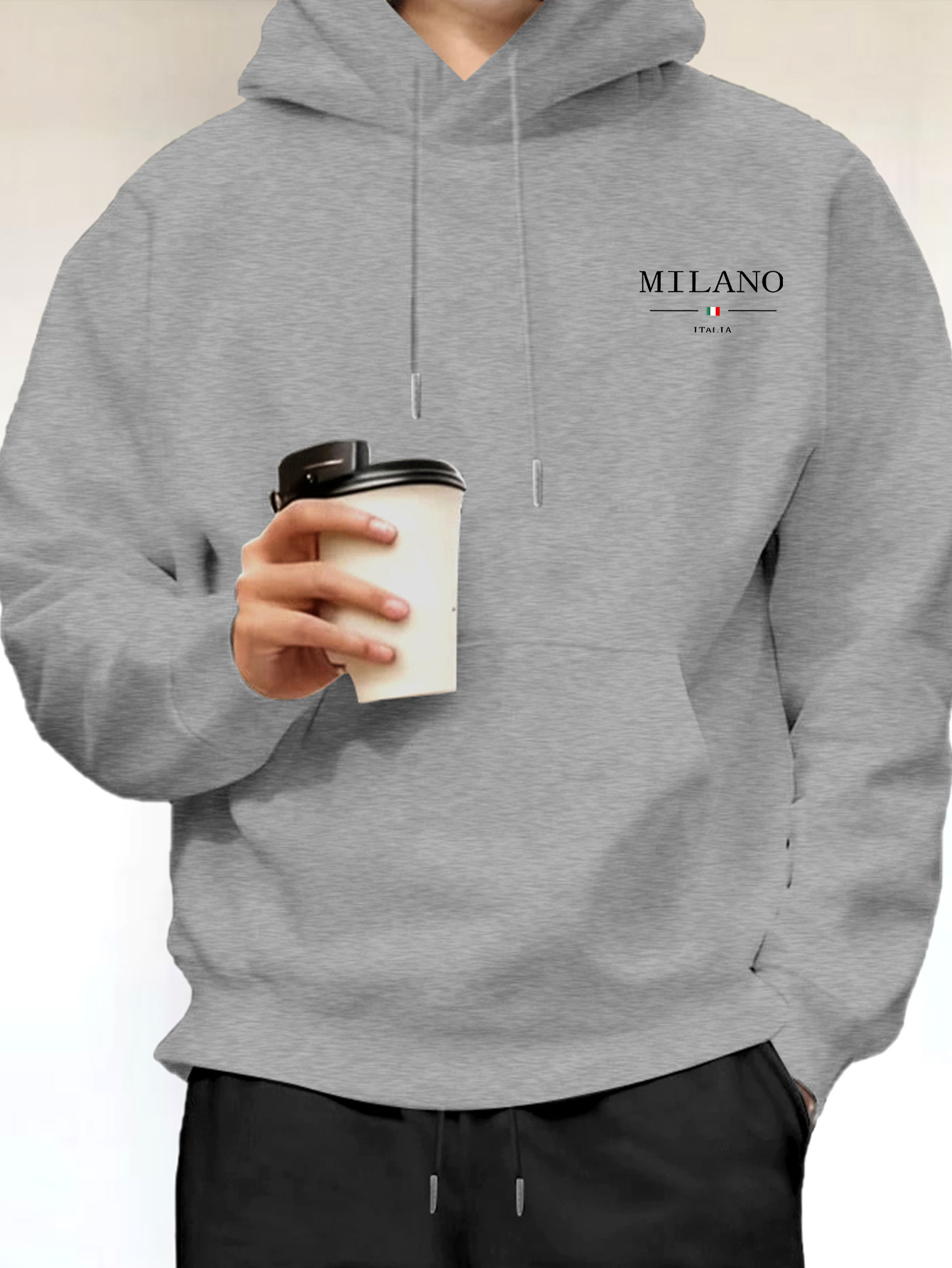 미니멀리스트 패션 밀라노 레터 프린트 남성 후드티 데일 - Street Fashion Of Milan 리뷰 및 가격
