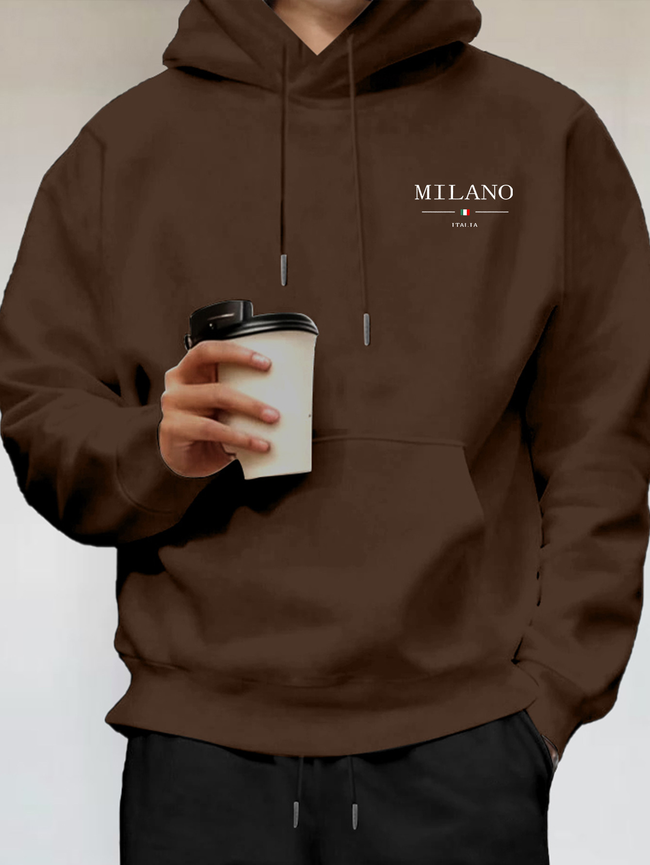 미니멀리스트 패션 밀라노 레터 프린트 남성 후드티 데일 - Street Fashion Of Milan 리뷰 및 가격