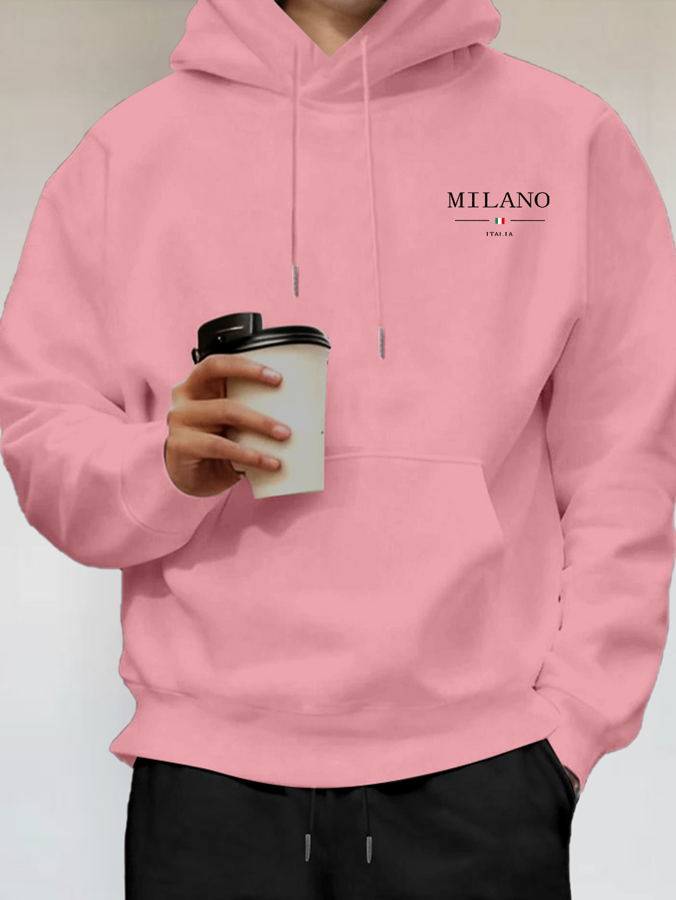 미니멀리스트 패션 밀라노 레터 프린트 남성 후드티 데일 - Street Fashion Of Milan 리뷰 및 가격
