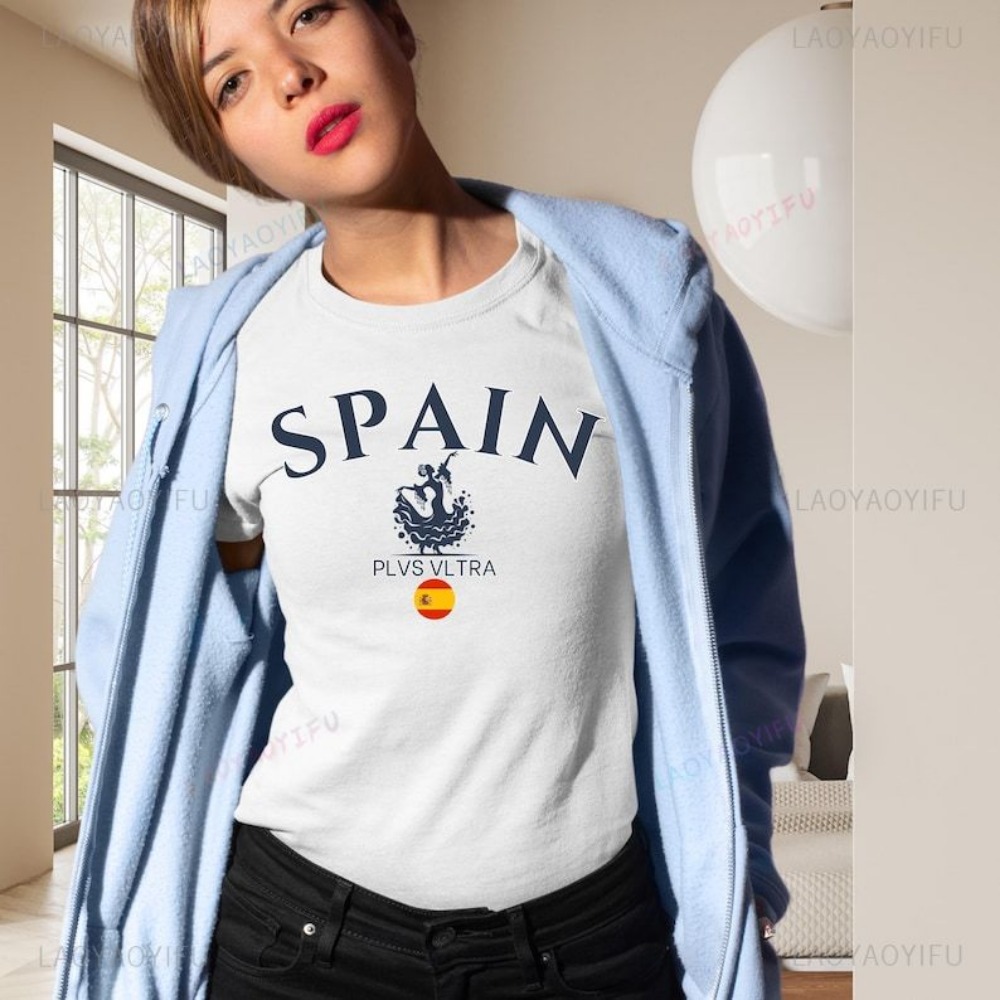 스페인 국기 그래픽 프린트 티셔츠 여성용 스페인 플라멩 - Street Fashion In Spain 리뷰 및 가격