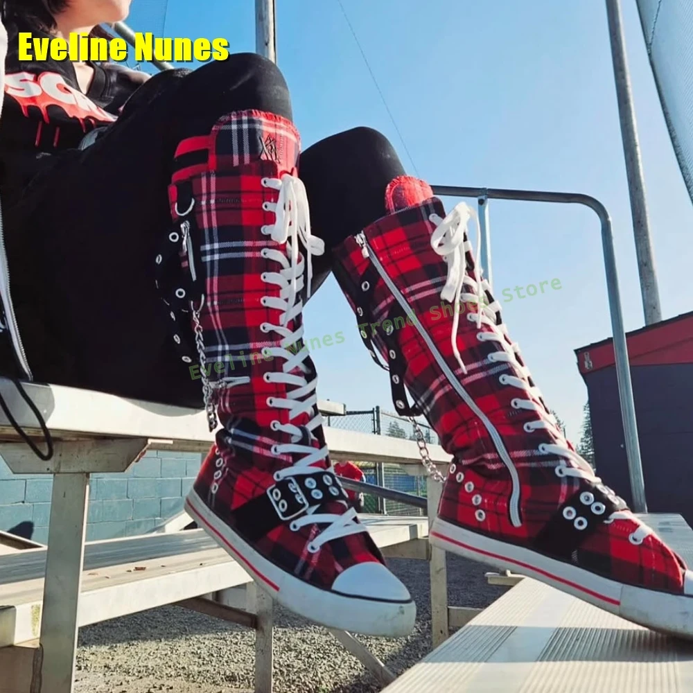 하트 모양 버클 플랫폼 부츠 라운드 토 웨지 레이스업  - Street Fashion Trend 2025 리뷰 및 가격