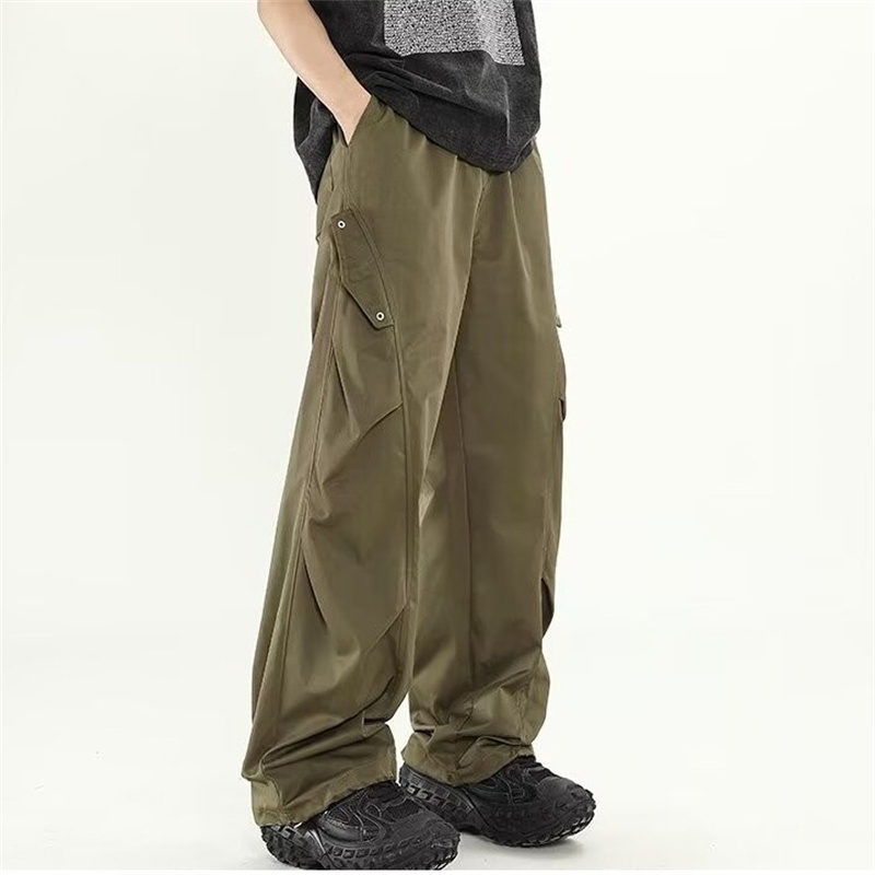 블랙 카툰 카고 팬츠 남성 솔리드 와이드 레그 트라우저 - Cargo Pant Wide 리뷰 및 가격