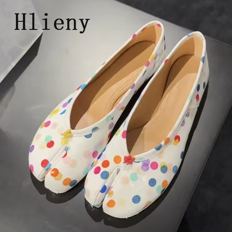 Hlieny 패션 다채로운 폴카 도트 스플릿 토우 여성 - Street Fashion Walk 리뷰 및 가격