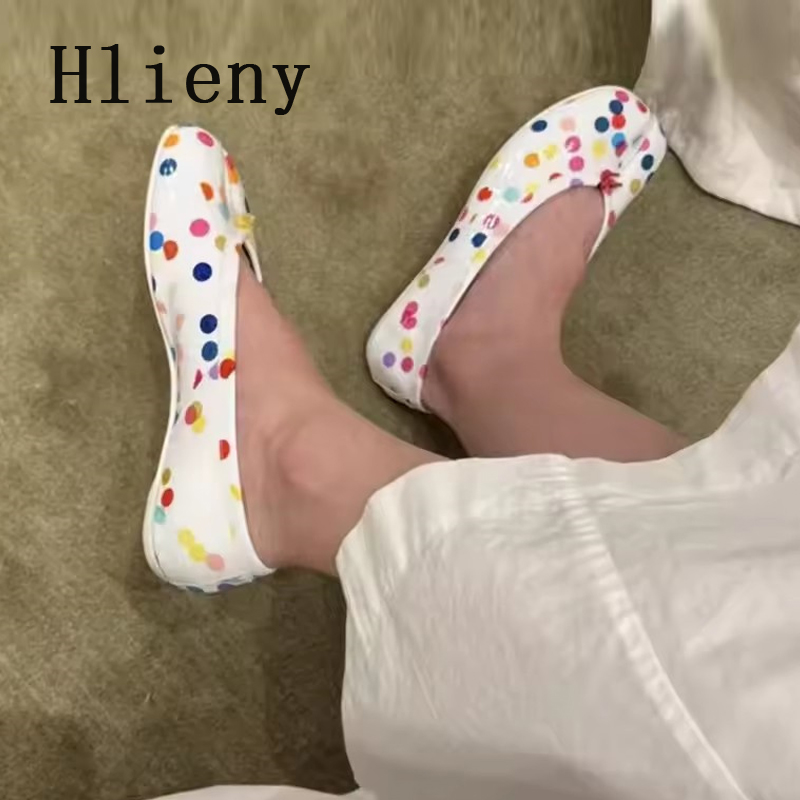 Hlieny 패션 다채로운 폴카 도트 스플릿 토우 여성 - Street Fashion Walk 리뷰 및 가격