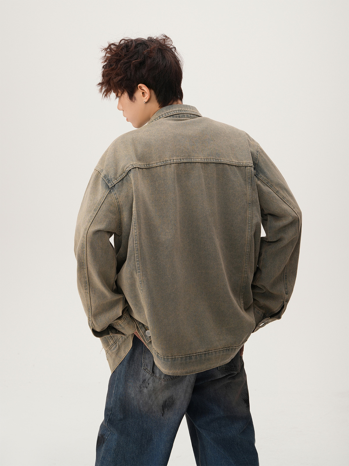 아메리칸 하이 스트리트 립드 데님 재킷 가을 캐주얼 패 - Street Fashion Jacket Men 리뷰 및 가격