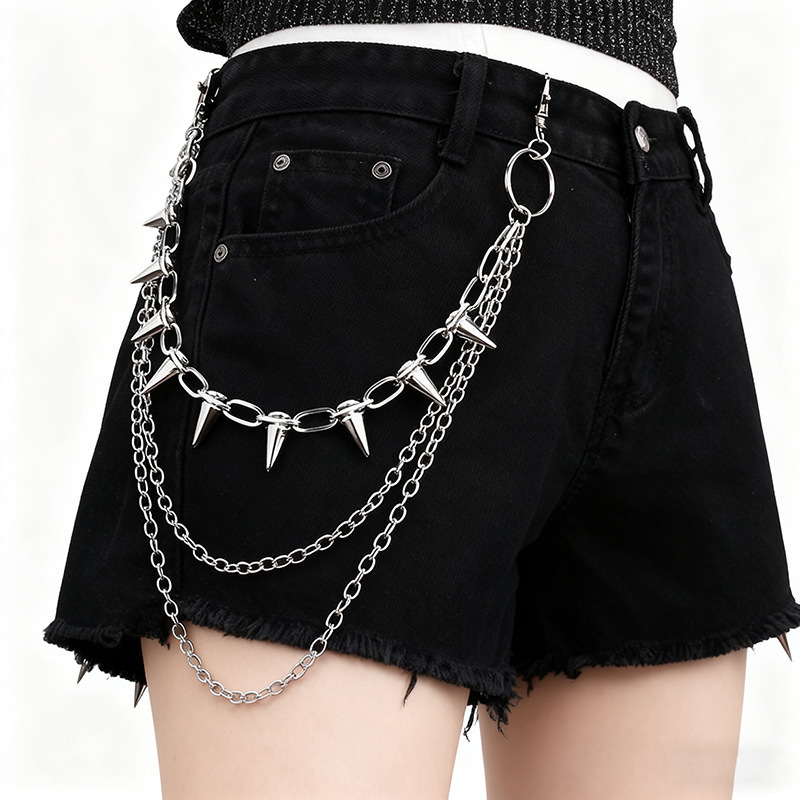 유니섹스 힙합 펑크 록 메탈 허리 체인 팬츠 키링 바지 - Street Fashion Necklace 리뷰 및 가격