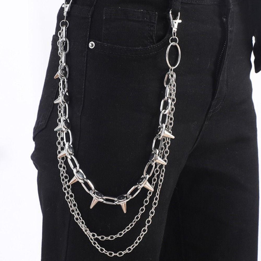 유니섹스 힙합 펑크 록 메탈 허리 체인 팬츠 키링 바지 - Street Fashion Necklace 리뷰 및 가격