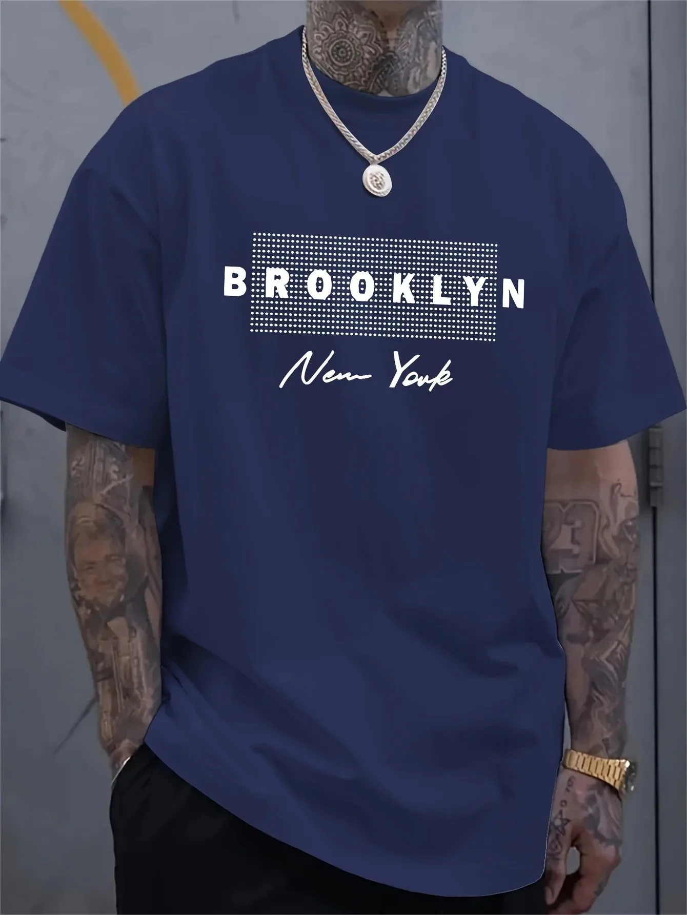 남성용 뉴욕 레터 프린트 티셔츠 여름 캐주얼 라운드넥  - Street Fashion Of New York 리뷰 및 가격
