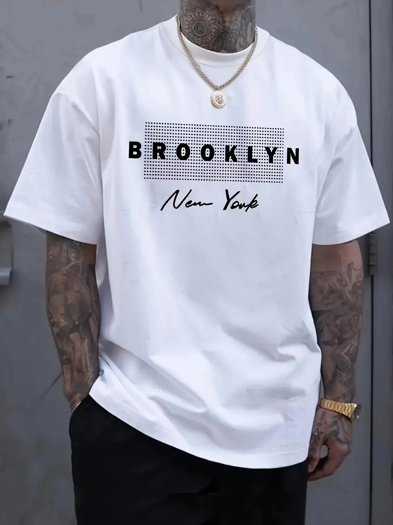 남성용 뉴욕 레터 프린트 티셔츠 여름 캐주얼 라운드넥  - Street Fashion Of New York 리뷰 및 가격