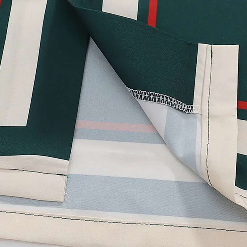 레트로 프린트 반팔 셔츠, 녹색 대비 색상, 캐주얼 남 - Street Fashion Jacket Men 리뷰 및 가격