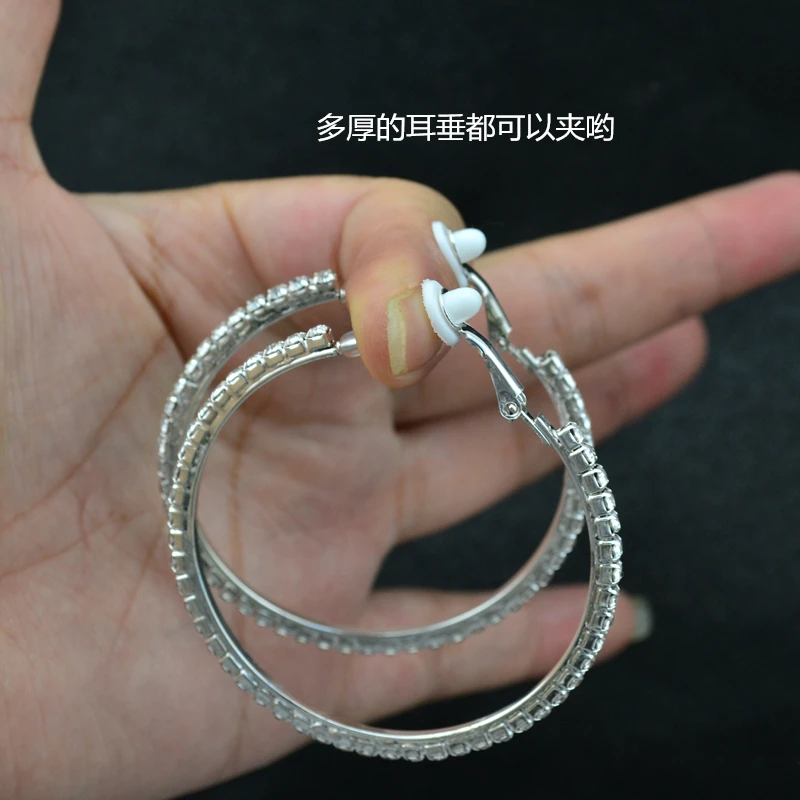 여성용 클립 온 귀걸이 라인 석을 착용하는 귀 구멍 없 - Street Fashion Earrings 리뷰 및 가격