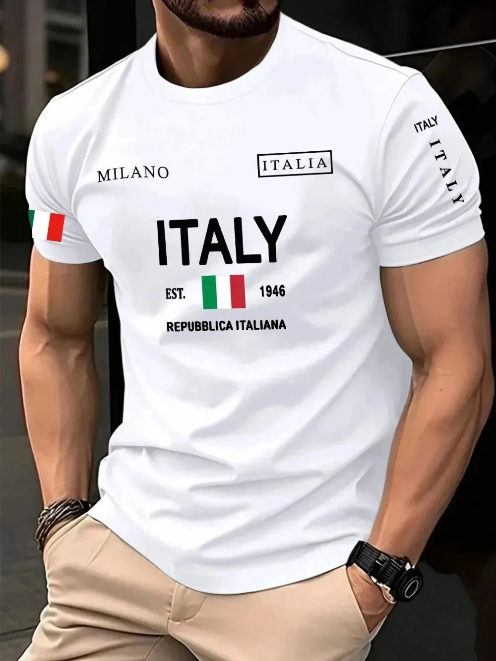3D 프린트 유럽 아메리칸 패션 트렌드 밀라노 레터 브 - Street Fashion Of Milan 리뷰 및 가격