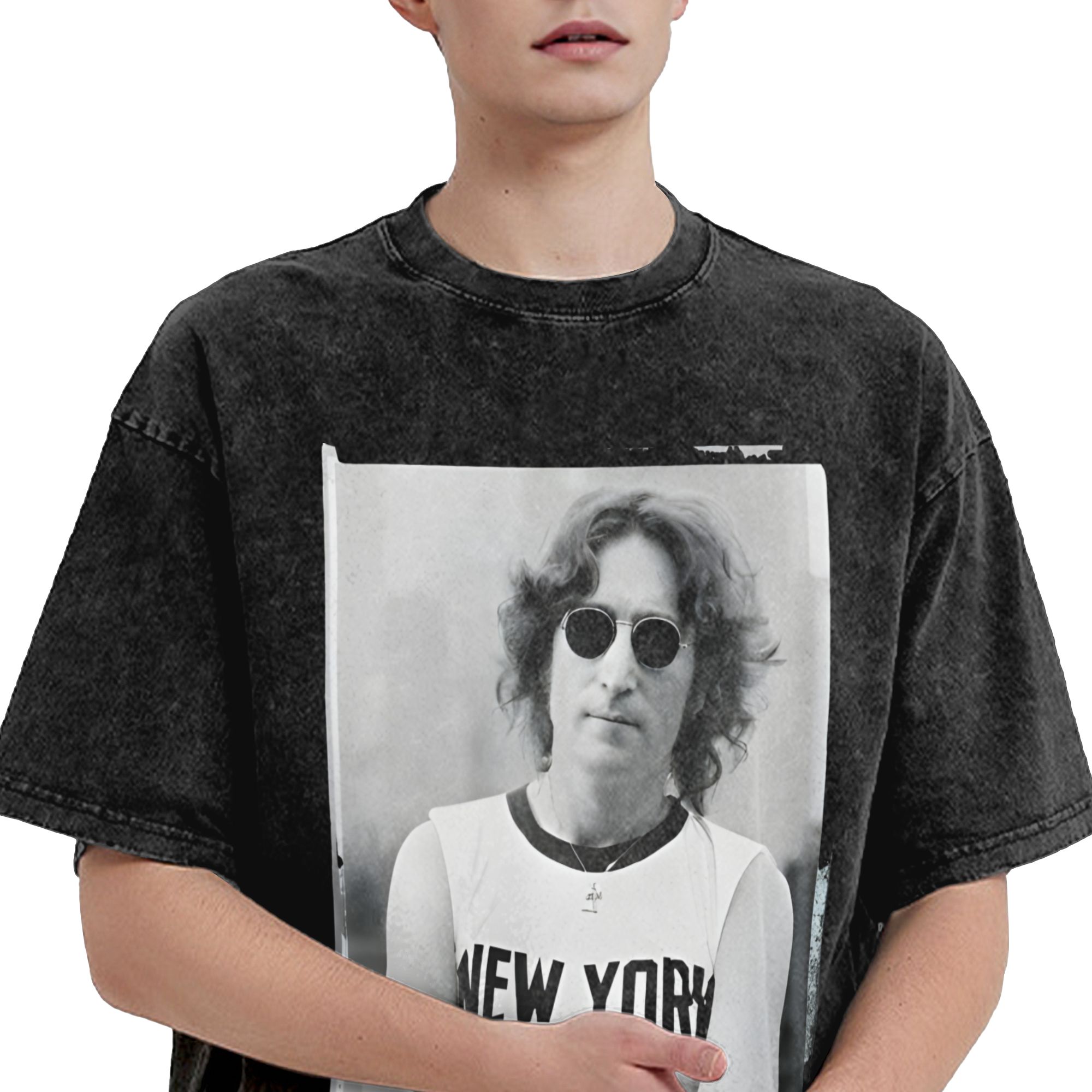 하라주쿠 워시드 셔츠 존 레논 1972 라이브 뉴욕시  - Street Fashion Of New York 리뷰 및 가격