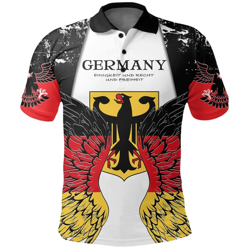 남성용 독일 국장 폴로 셔츠 3D 인쇄 독일지도 거리  - Street Fashion Germany 리뷰 및 가격