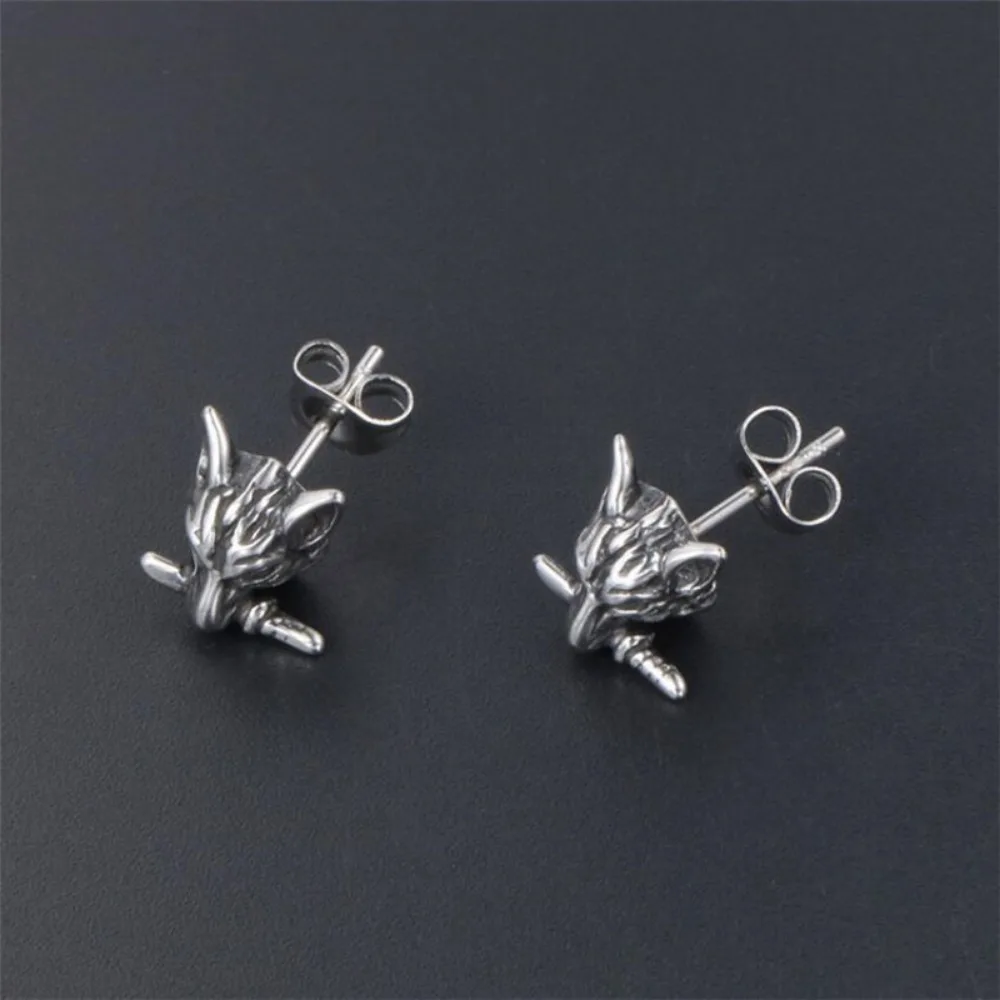 남녀공용 정교한 늑대 머리 귀걸이, 기념일 거리 파티, - Street Fashion Earrings 리뷰 및 가격