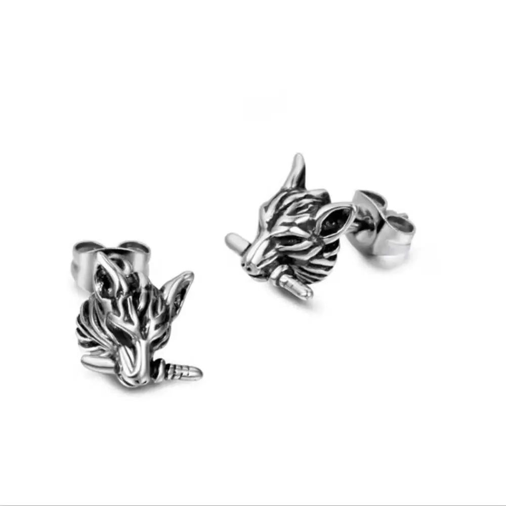 남녀공용 정교한 늑대 머리 귀걸이, 기념일 거리 파티, - Street Fashion Earrings 리뷰 및 가격