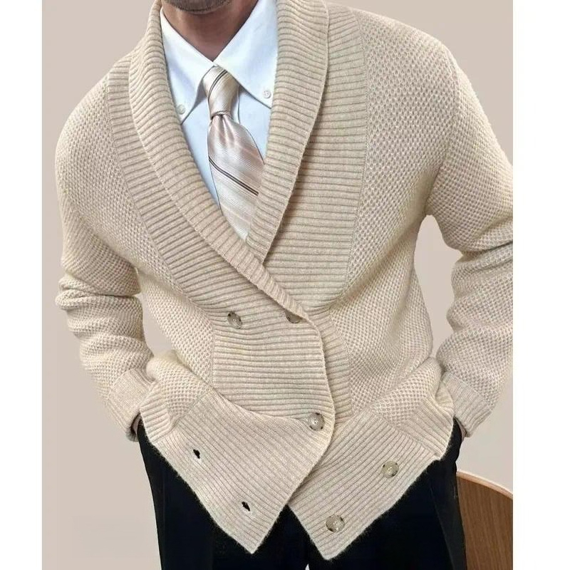 남성 캐주얼 루즈 니트 가디건 그린 프루트 칼라 스웨터 - Street Fashion Jacket Men 리뷰 및 가격