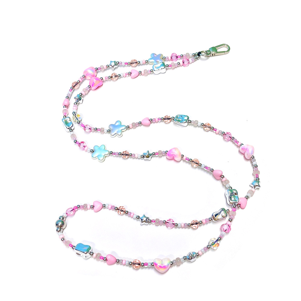 HERLOOK 파스텔 Y2K 하트 스타 비즈 폰 참 장 - Street Fashion Necklace 리뷰 및 가격