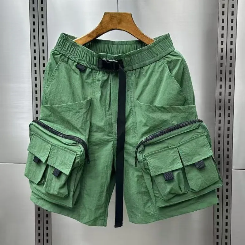 남성용 솔리드 카고 반바지, 루즈핏 지퍼 밴딩 허리,  - Cargo Pant Wide 리뷰 및 가격