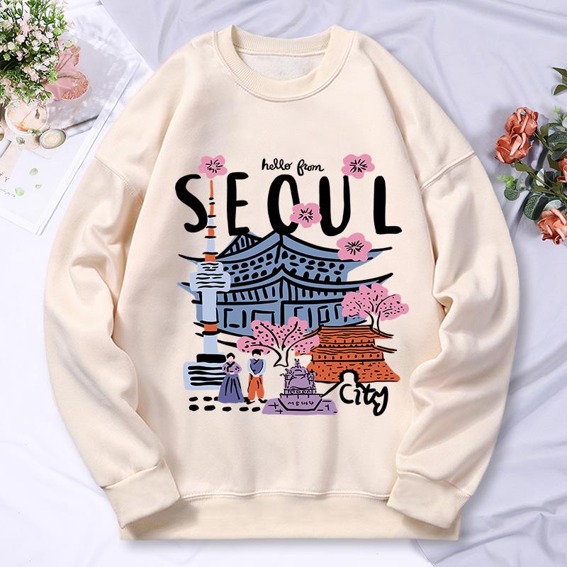 서울 아름다운 풍경 인쇄 여성 후드 가을 캐주얼 따뜻한 - Street Fashion Seoul 리뷰 및 가격