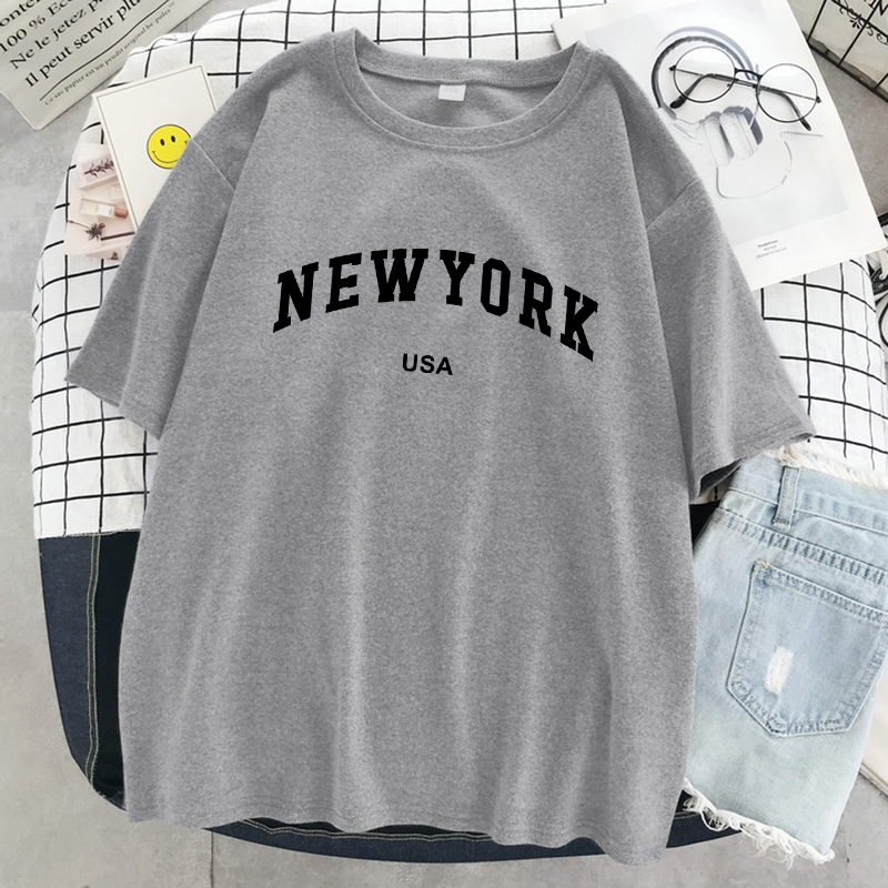 뉴욕 미국 도시 편지 그래픽 Tshirt 여성 코튼 스 - Street Fashion Of New York 리뷰 및 가격