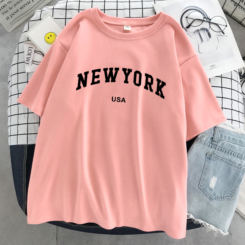 뉴욕 미국 도시 편지 그래픽 Tshirt 여성 코튼 스 - Street Fashion Of New York 리뷰 및 가격