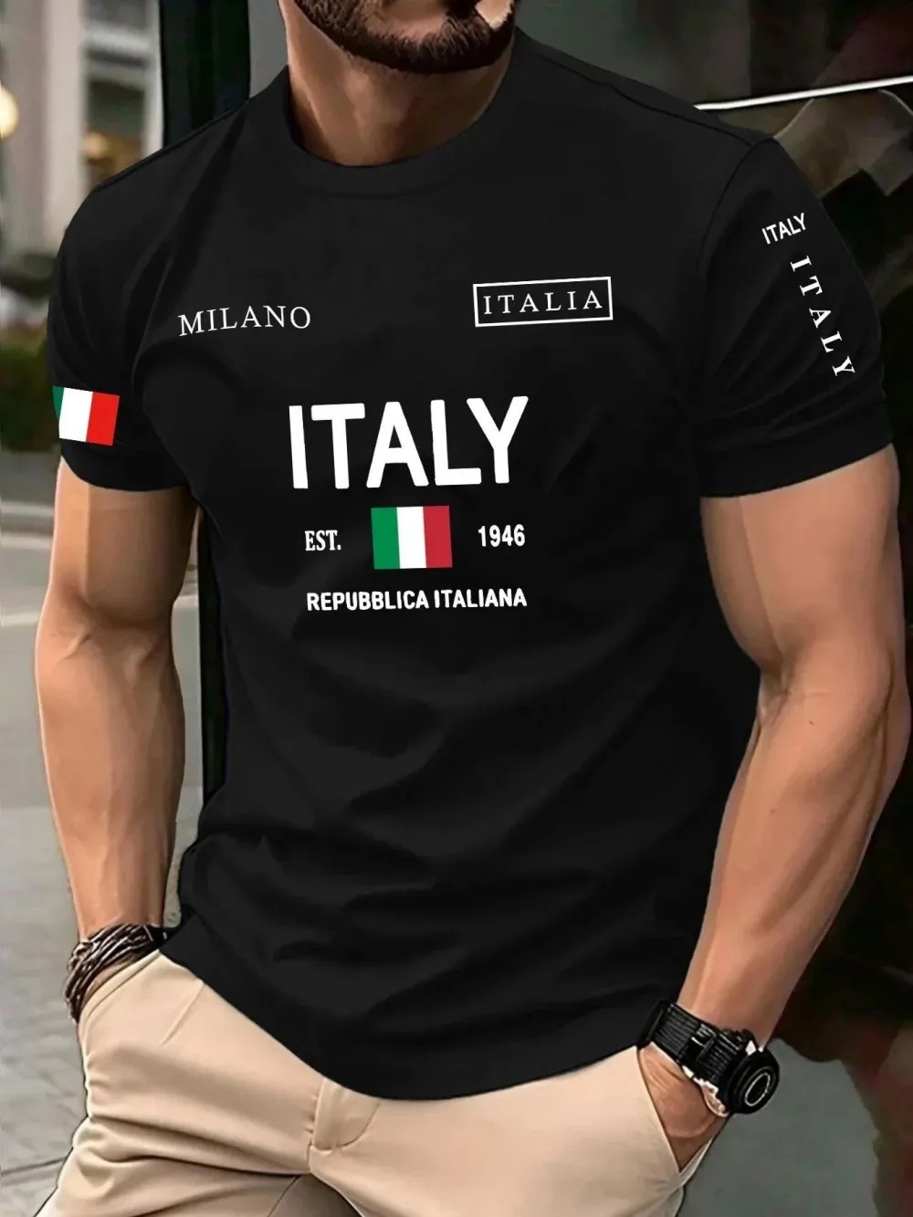 유럽 ​​미국 패션 트렌드 밀라노 레터 3D 프린트 브 - Street Fashion Of Milan 리뷰 및 가격