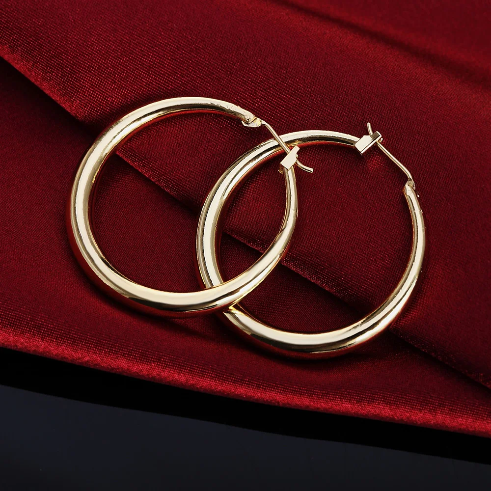 핫 럭셔리 925 스털링 실버 Y2k 3.5cm 라운드 - Street Fashion Earrings 리뷰 및 가격