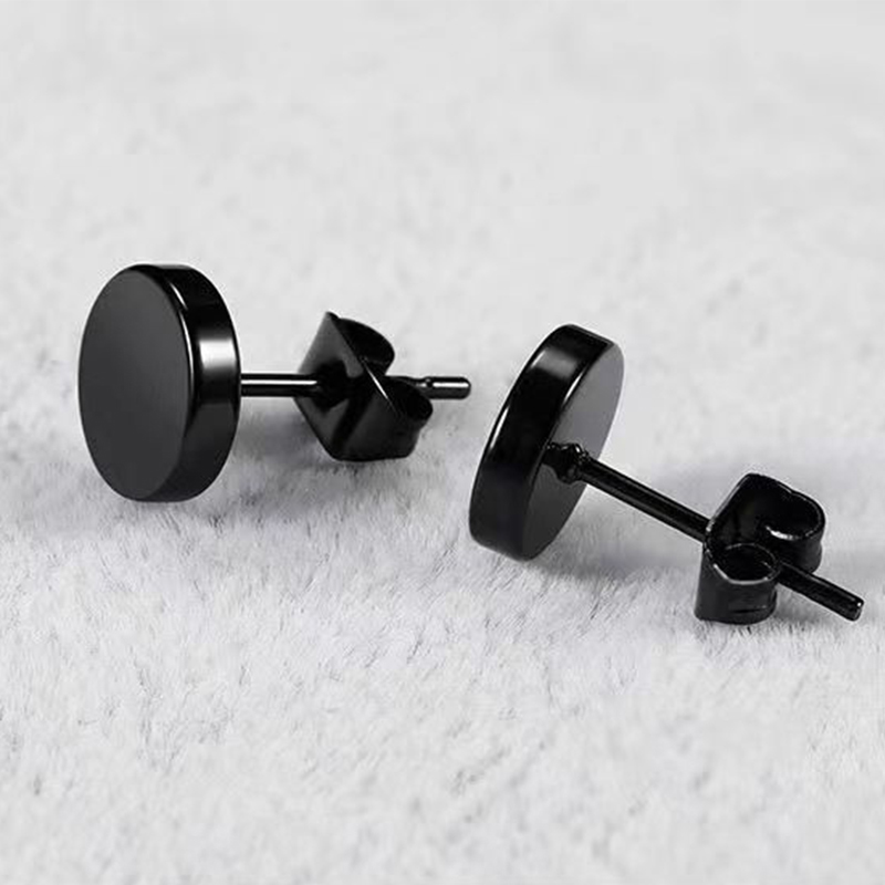 6 쌍 블랙 남여 귀걸이 세트 남성 여성을위한 스테인레 - Street Fashion Earrings 리뷰 및 가격