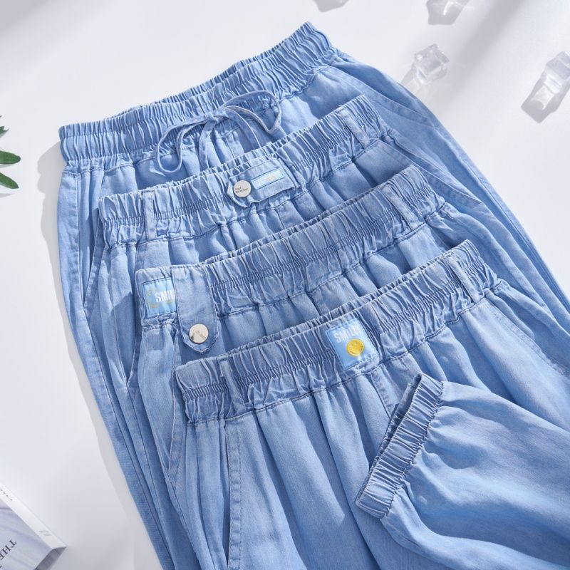 플러스 사이즈 아이스 실크 데님 팬츠 요가 스포츠 얇은 - Cargo Pant Wide 리뷰 및 가격
