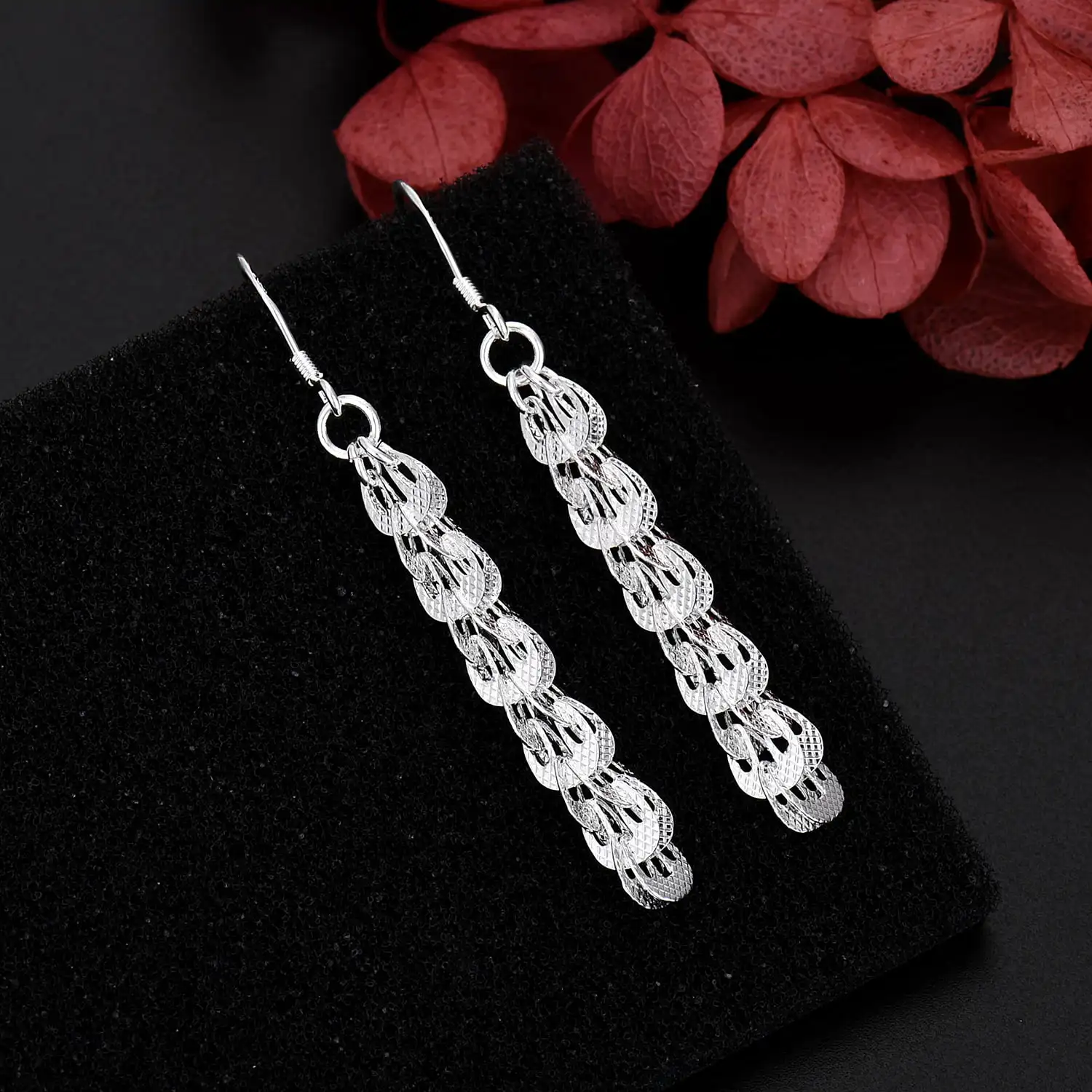 여성을위한 새로운 고급 925 스털링 실버 우아한 귀걸 - Street Fashion Earrings 리뷰 및 가격