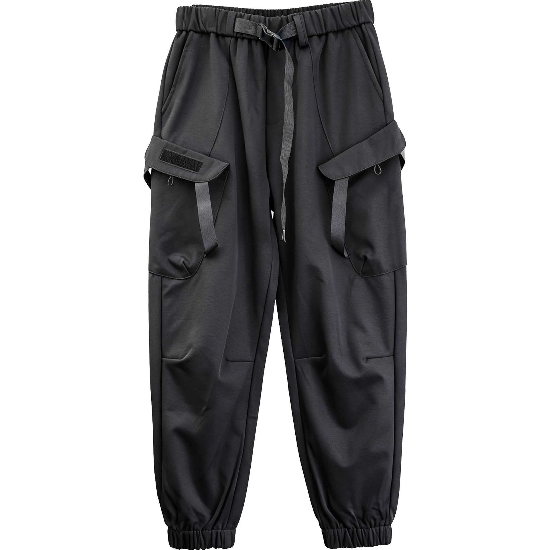 다크 테크웨어 스타일의 다중 포켓 리본 장식 파라슈트  - Techwear Pants Tactical 리뷰 및 가격