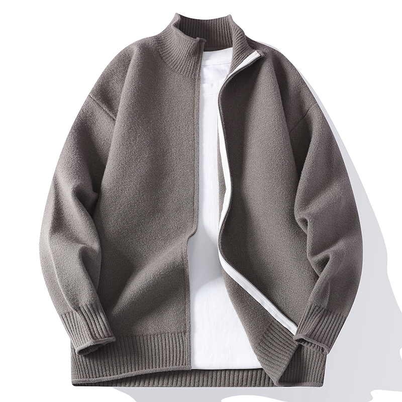 봄 가을 스탠드 칼라 지퍼 니트 가디건 남성 패션 스웨 - Street Fashion Jacket Men 리뷰 및 가격