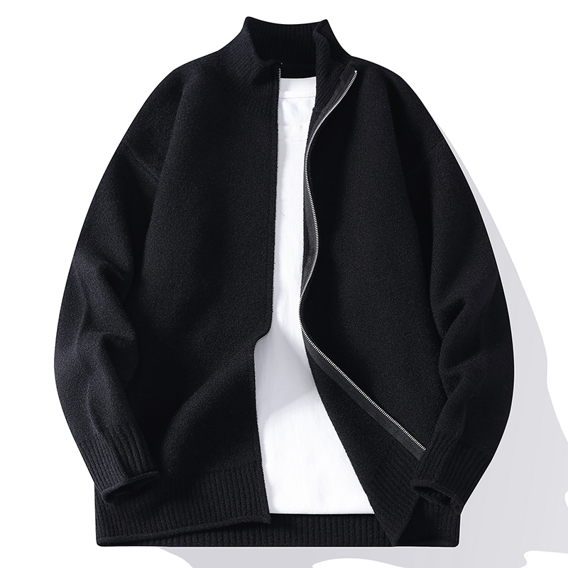 봄 가을 스탠드 칼라 지퍼 니트 가디건 남성 패션 스웨 - Street Fashion Jacket Men 리뷰 및 가격