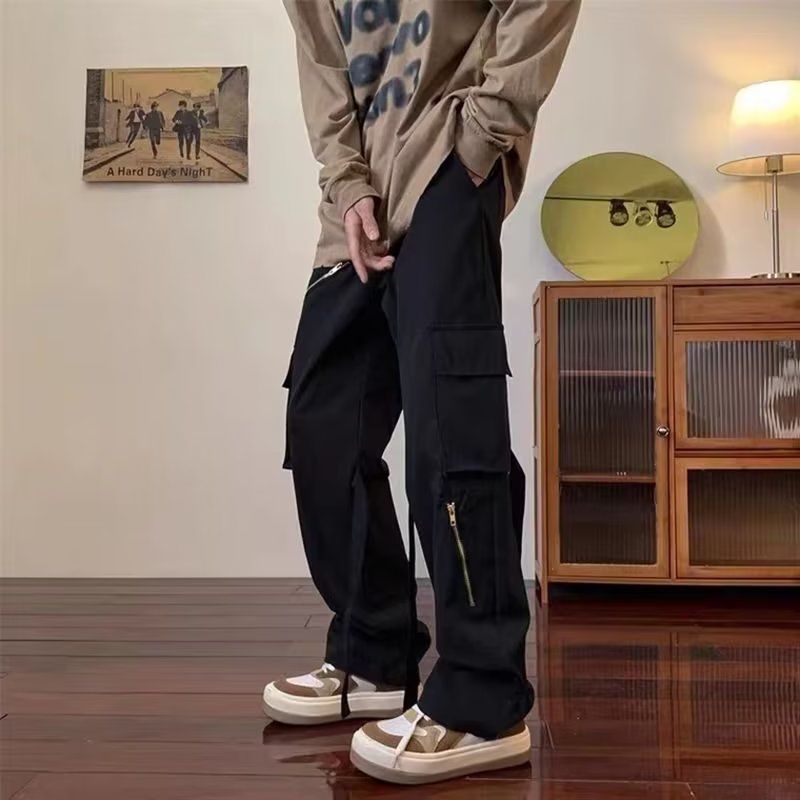 남성 여름 지퍼 카고 팬츠 스트릿웨어 스트레이트 레그  - Techwear Pants Tactical 리뷰 및 가격