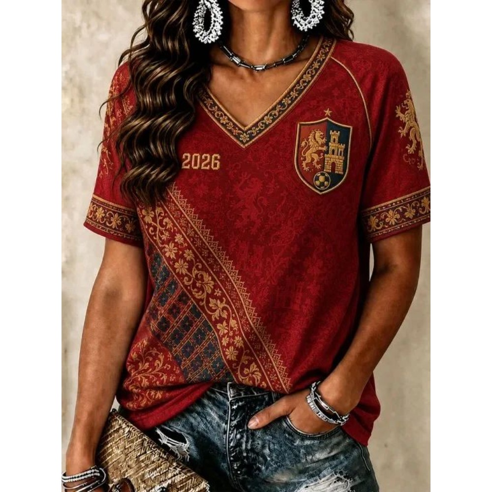 2026 여름 스페인 축구 팬 티셔츠 슬리브 통기성 속 - Street Fashion In Spain 리뷰 및 가격